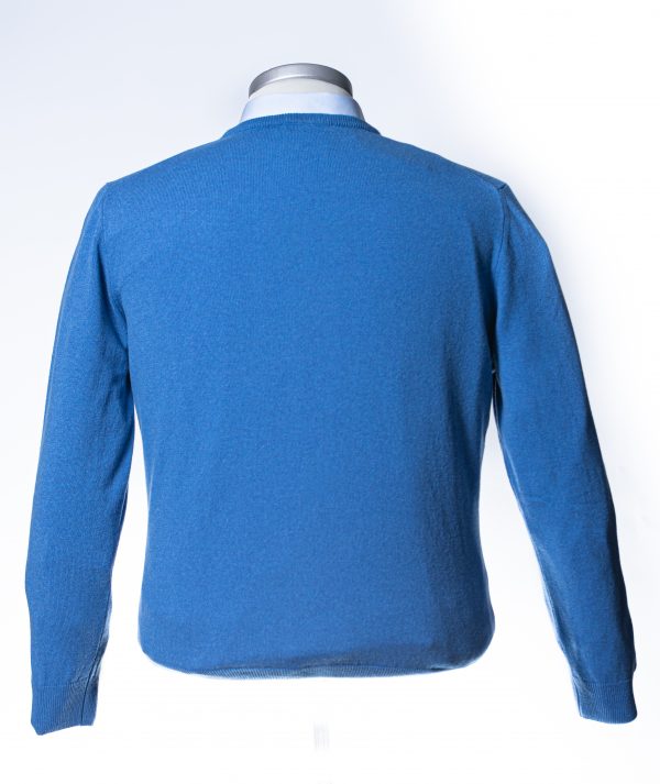 maglia girocollo puro cashmere azzurro