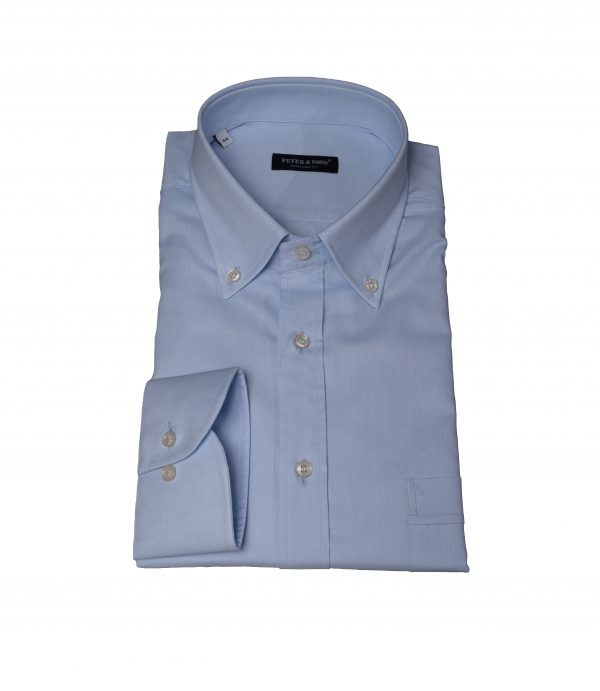 camicia puro cotone azzurro colletto bottoncino