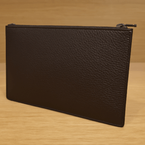 pochette vera pelle marrone
