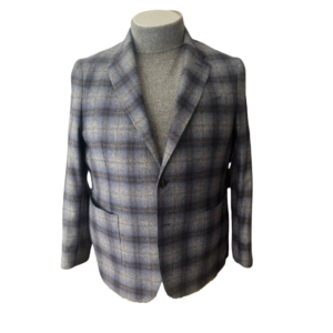 Giacca Fantasia Check Avio, Grigio e Marrone - Made in Italy brand Carlo alberto Milano