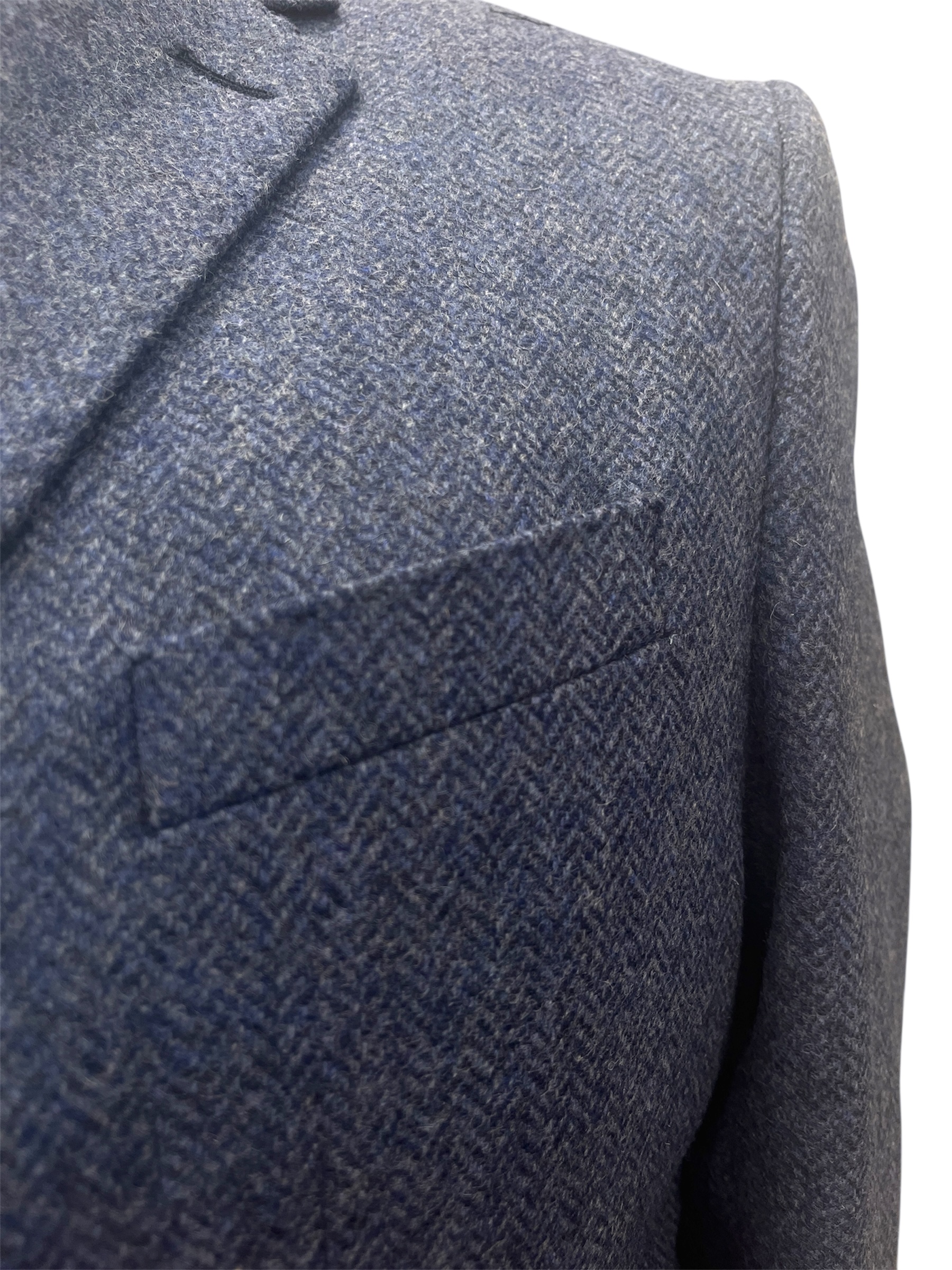 🔹 Giacca Spigata in Harris Tweed – Sfoderata con Tasche a Toppa Carlo Alberto taglie grandi - immagine 3