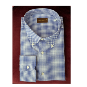Camicia Quadro Blu puro cotone carlo alberto taglie grandi