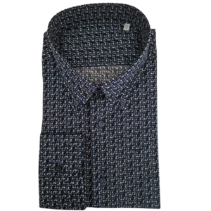 Camicia puro cotone fantasia blu- brand Carlo Alberto Milano