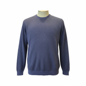 Maglia Girocollo in Lana Merino Extrafine Lavorata Jacquard – Made in Italy