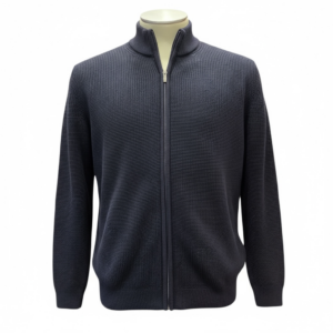Giacca Full Zip in Lana Merino Extrafine – Made in Italy