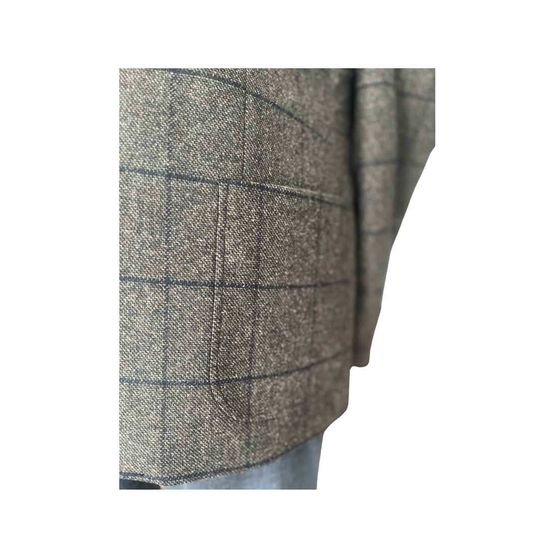 Giacca in Lana e Seta a Motivo Check Stile Inglese - immagine 4