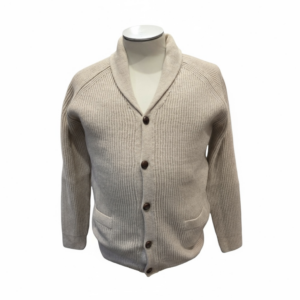 Giacca a Costa Inglese con Collo a Scialle – Lana Merino Extrafine & Cashmere