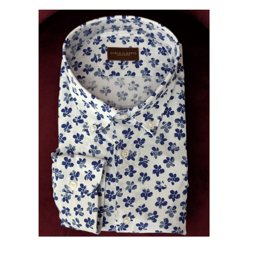 Camicia Fantasia floreale puro cotone Carlo alberto taglie grandi