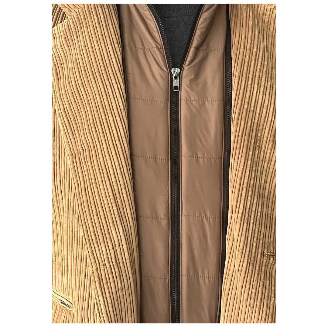 Giacca in Velluto Roccia con Paravento Staccabile - Brand Carlo Alberto taglie grandi Milano - immagine 5