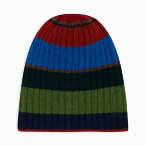 Brand Gallo-Berretto a Coste in Lana e Cachemire Made in Italy